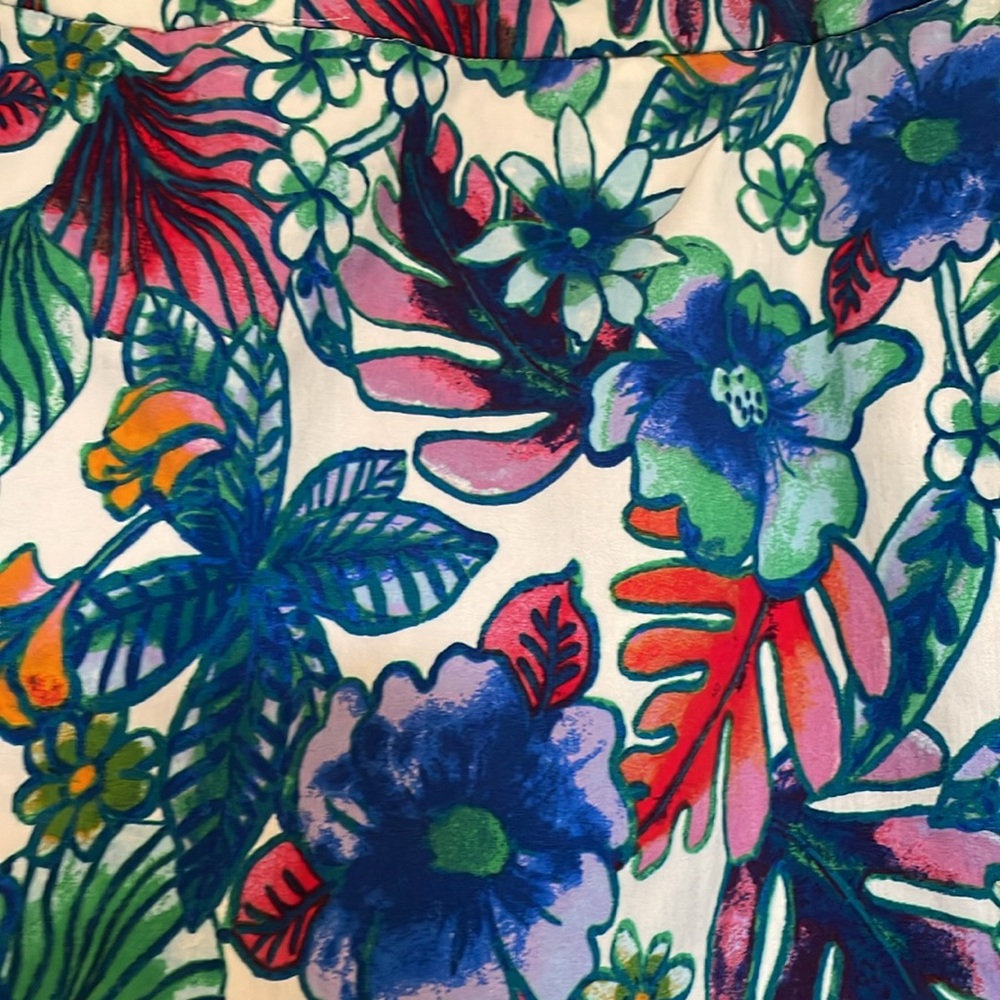 Zac & Rachel 16W blue/red/green floral skort. Tropical pockets spandex stretch - Picture 6 of 10